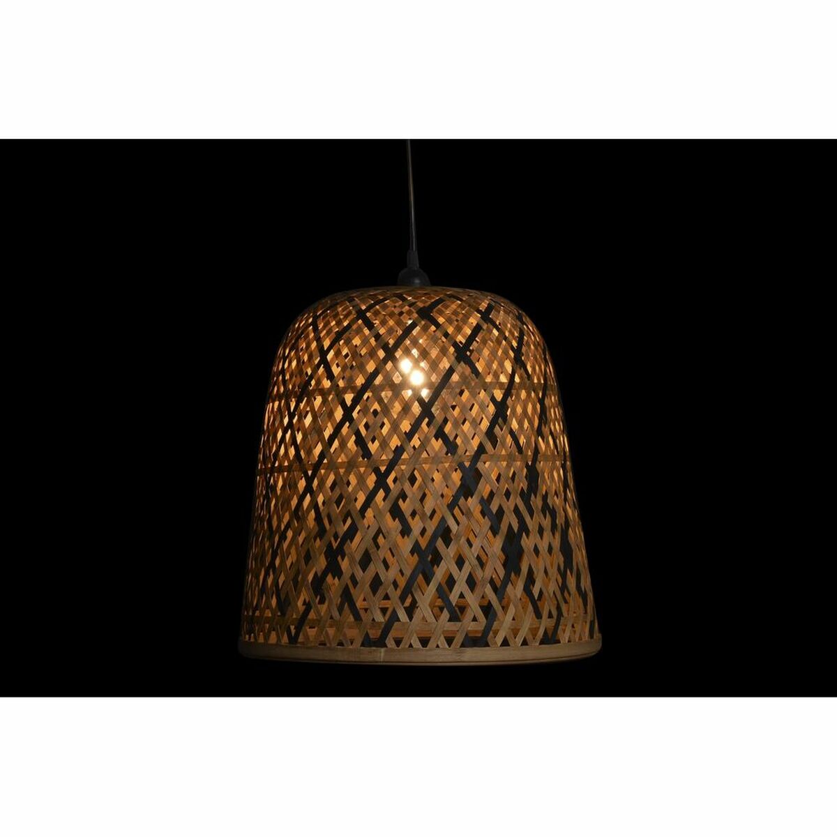 Rottinki riippuvalaisin musta-ruskea, E27 50W, ruokailutilaan - 41×41×39 cm
