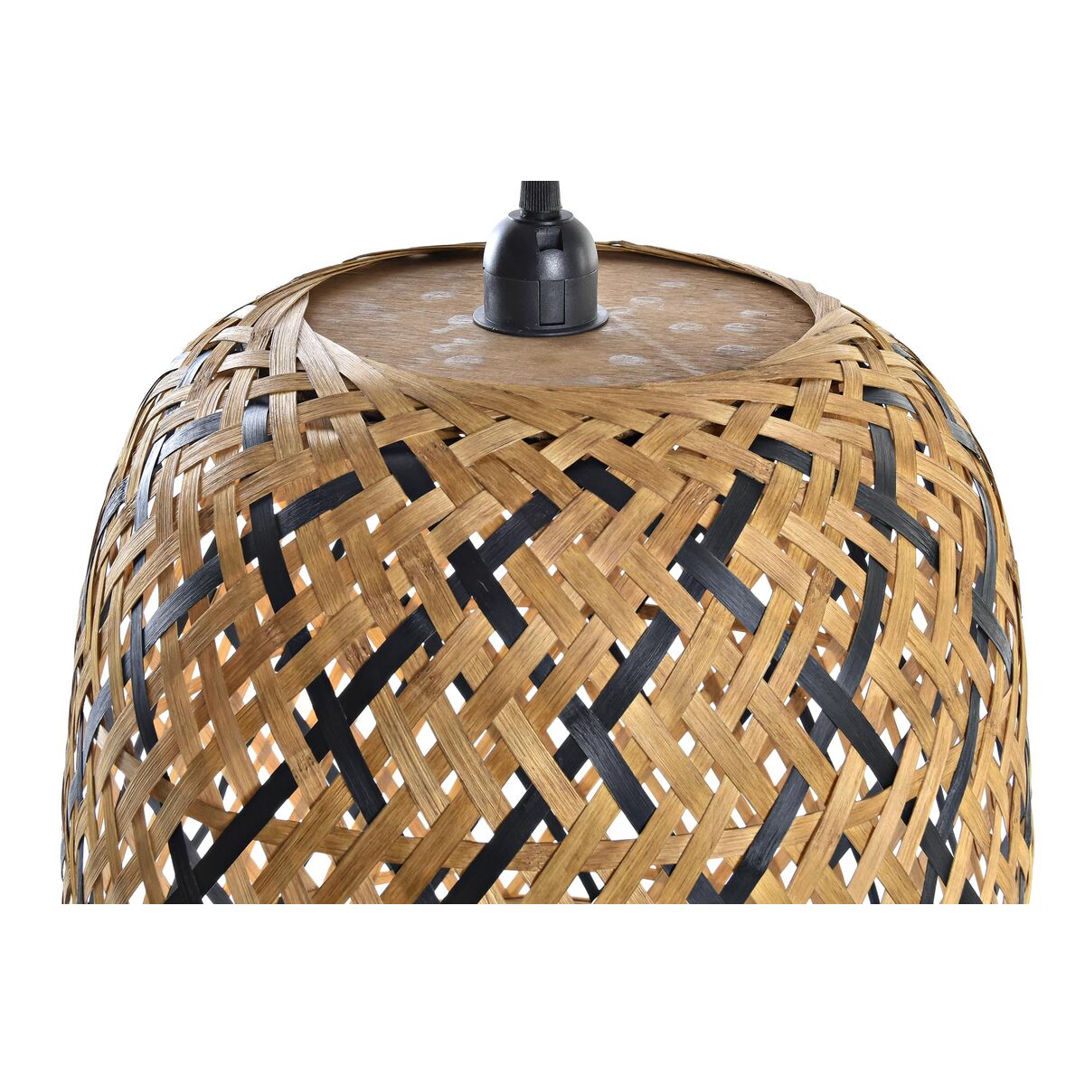 Rottinki riippuvalaisin musta-ruskea, E27 50W, ruokailutilaan - 41×41×39 cm