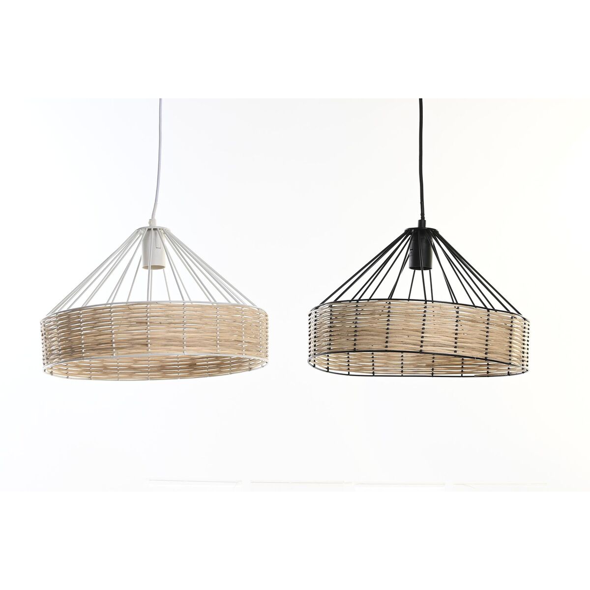 Rottinkiriippuvalaisin 35 x 35 x 22 cm musta metalli, E27 50 W, 2 kpl