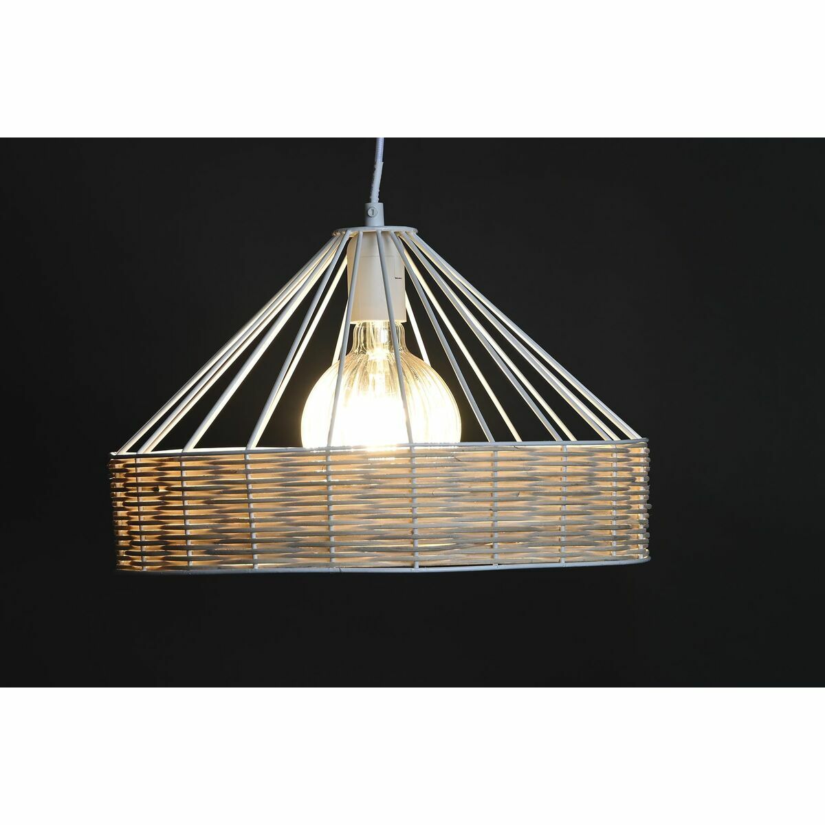 Rottinkiriippuvalaisin 35 x 35 x 22 cm musta metalli, E27 50 W, 2 kpl
