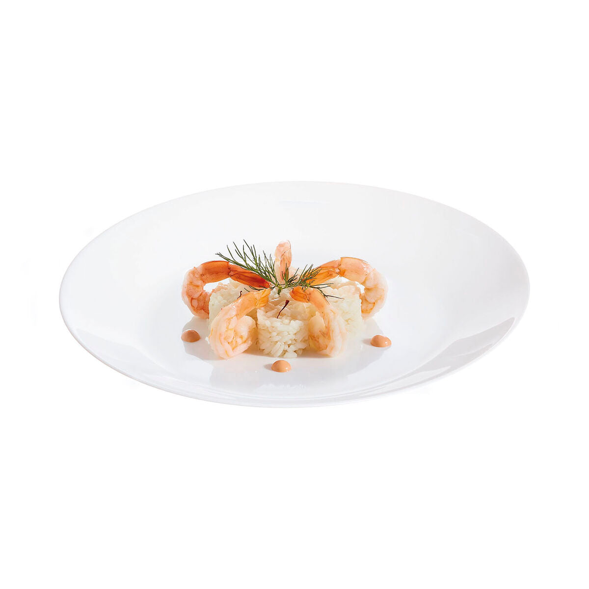 Ruokalautanen 25 cm, litteä lasi, valkoinen, 12 kpl – Luminarc Zelie