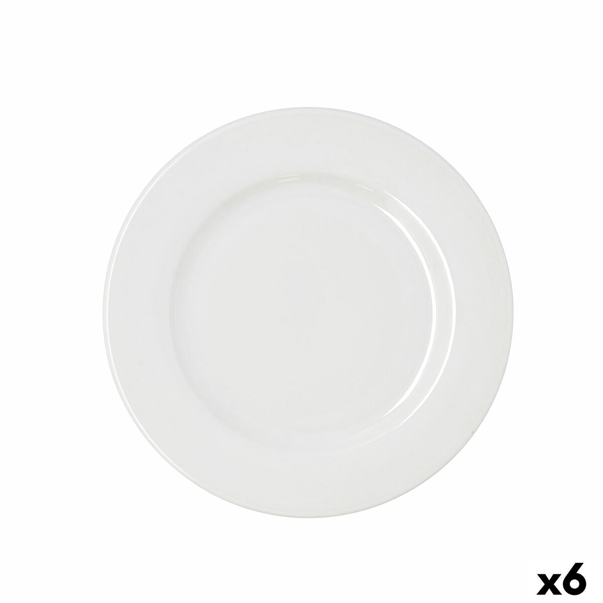 Ruokalautanen 25 cm, astianpesukoneenkestävä valkoinen keramiikka, 6 kpl