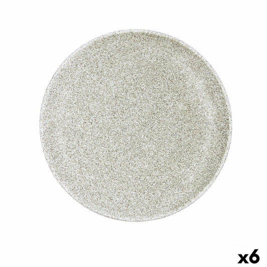 Ruokalautanen Ø 25 cm keraaminen, beige, pinoittava, mikroaaltokestävä, 6 kpl