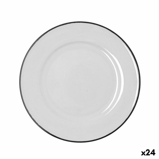 Ruokalautanen 25 cm keramiikka, valkoinen pinottava, 24 kpl ravintolaan