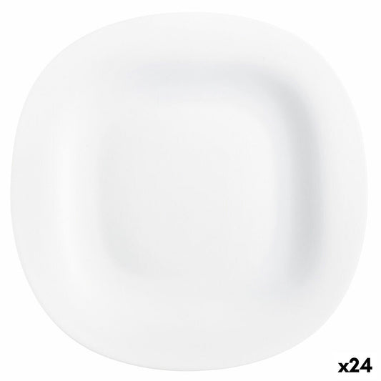 Ruokalautanen 26 cm, lasi valkoinen, litteä malli, 24 osan setti - Carine