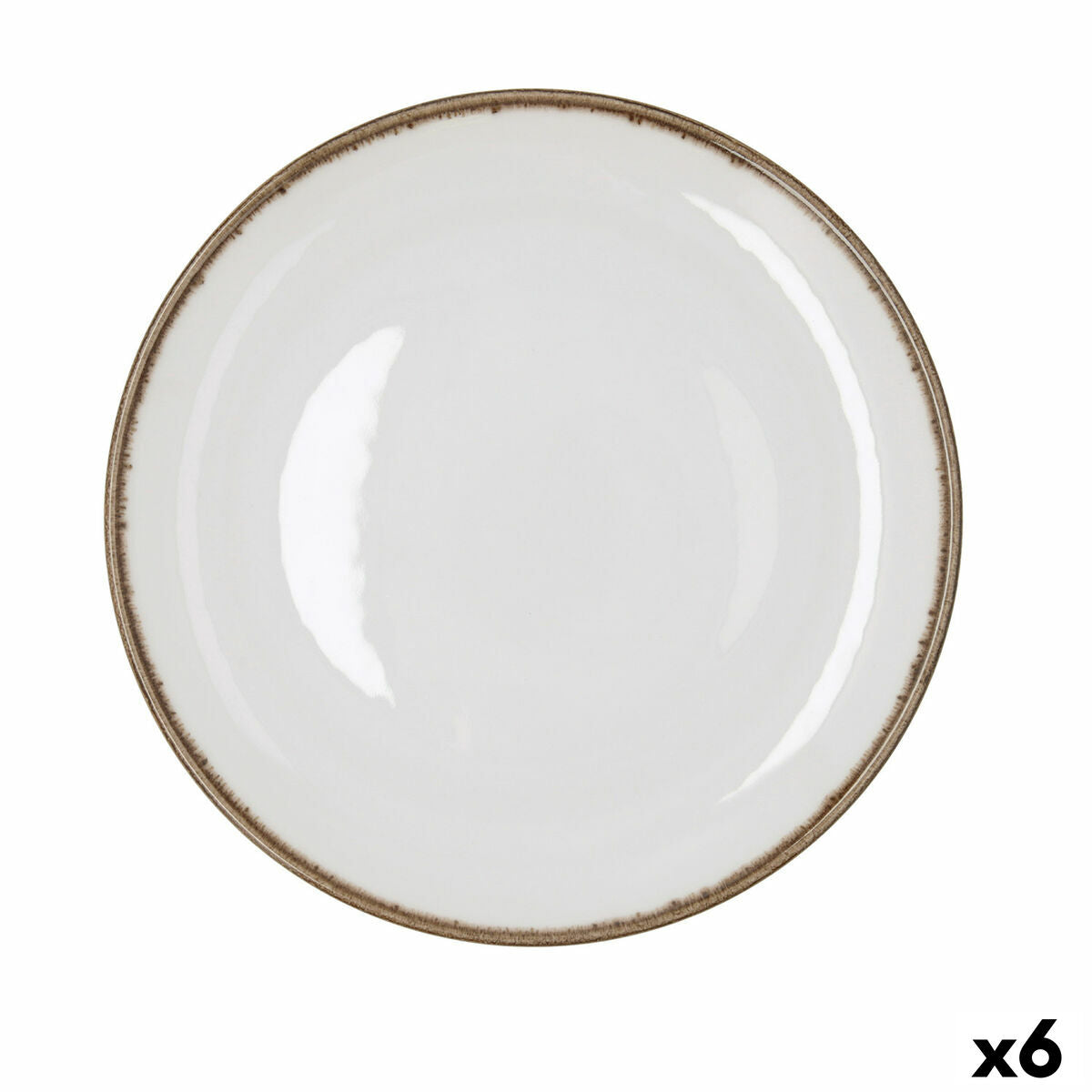 Ruokalautanen 27 cm, keraaminen valkoinen, pinottava 6 kpl, arkikäyttöön