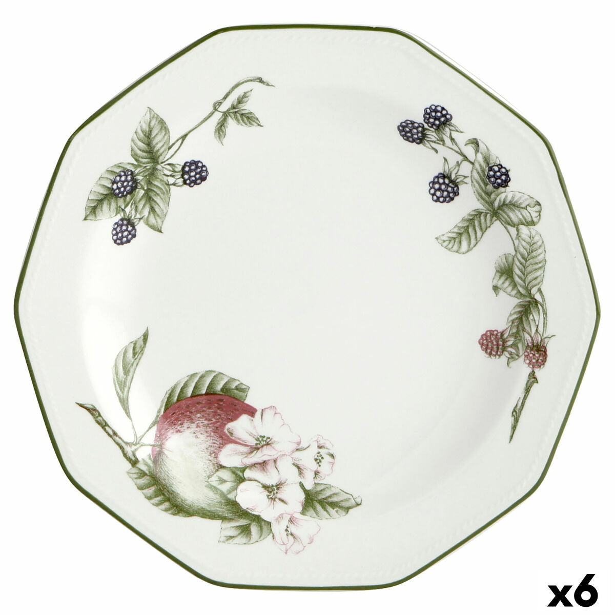 Ruokalautanen 27 cm, 6 kpl, posliini, astianpesukoneeseen sopiva, Orchard-kuosi