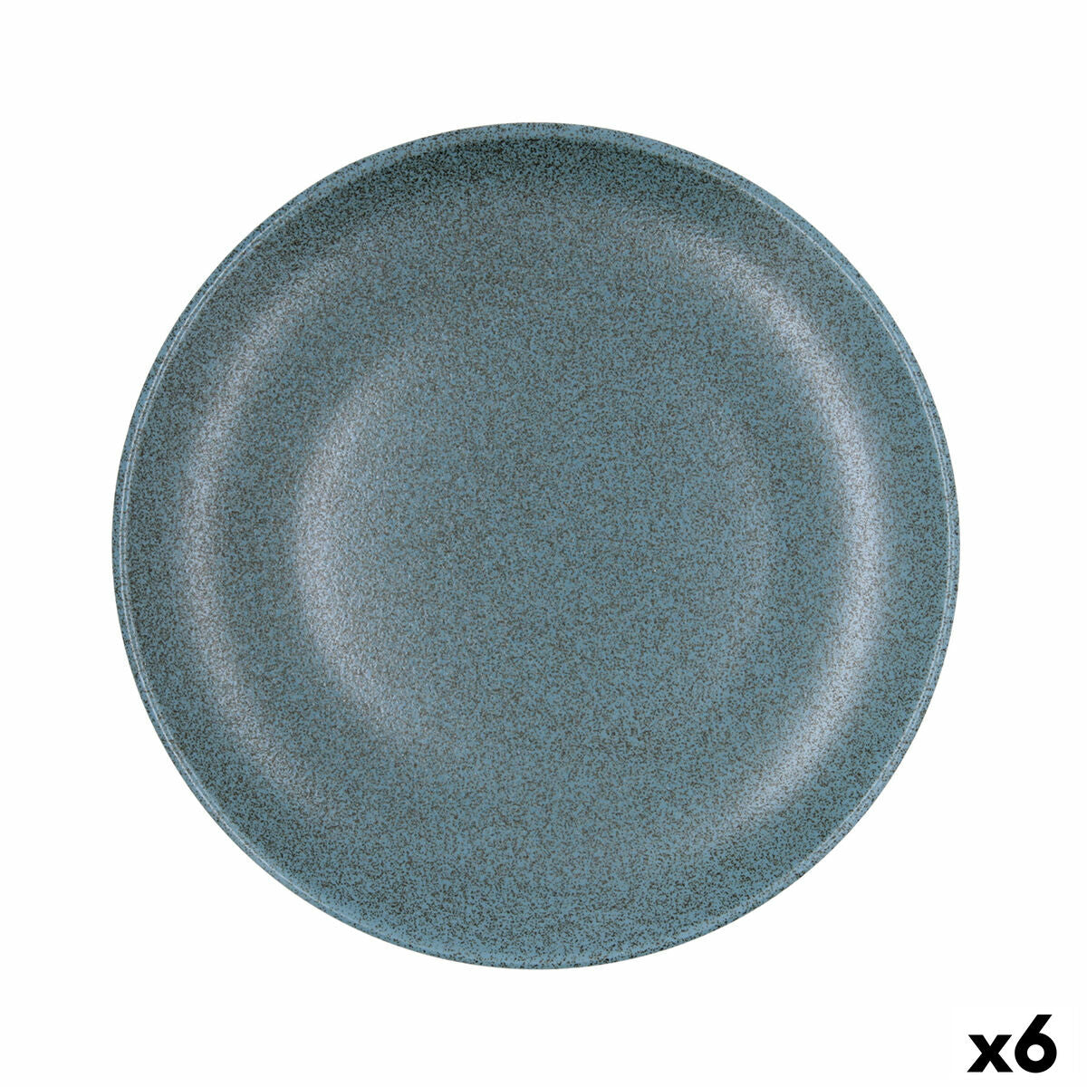 Ruokalautanen Ø 27 cm, keraaminen sininen, 6 kpl, pinottava, mikro- & astianpesukoneen kestävä
