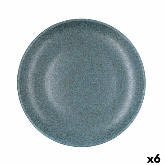 Ruokalautanen Ø 27 cm, keraaminen sininen, 6 kpl, pinottava, mikro- & astianpesukoneen kestävä