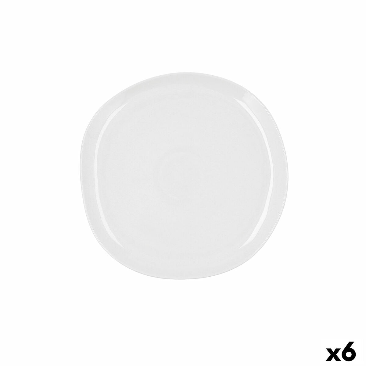 Ruokalautanen 27 cm, keramiikkalautanen, astianpesukone- ja mikrouuniystävällinen, 6 kpl, valkoinen