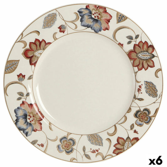 Ruokalautanen 27,3 cm kukkakuosi, posliini, pinottava, 6 kpl
