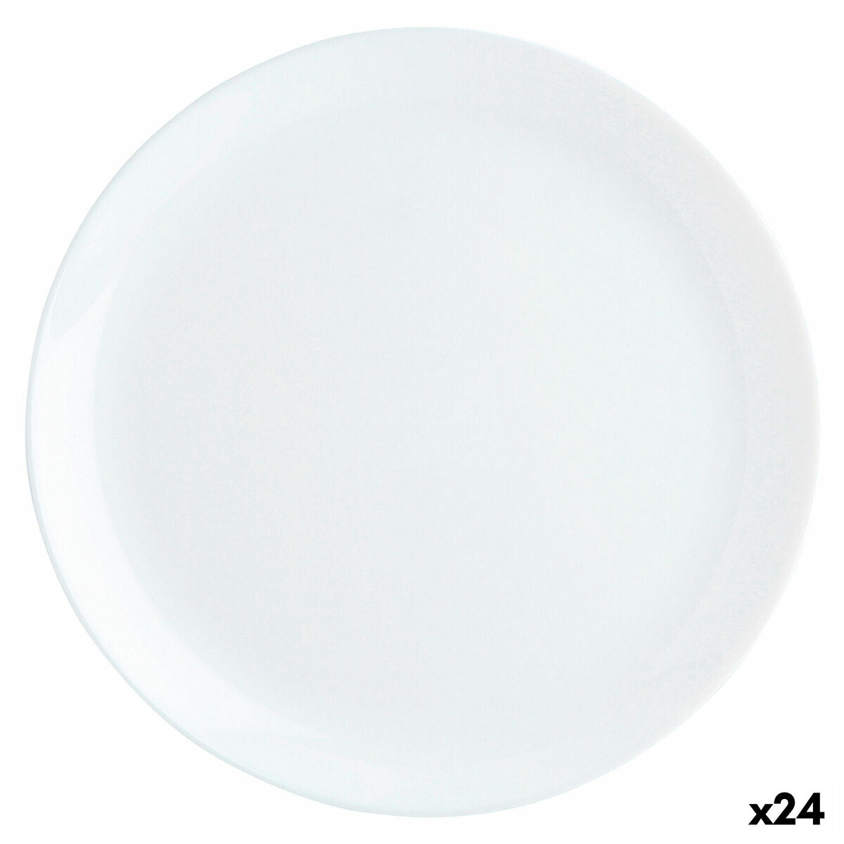 Ruokalautanen 27 cm lasi, valkoinen 24 kpl - astiasetti ruokailuun, astianpesukone