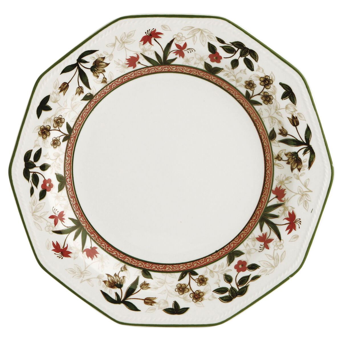 Ruokalautanen 27 cm posliini, kukkakuvio, 6 kpl - astiapesu & mikro, kattaukseen