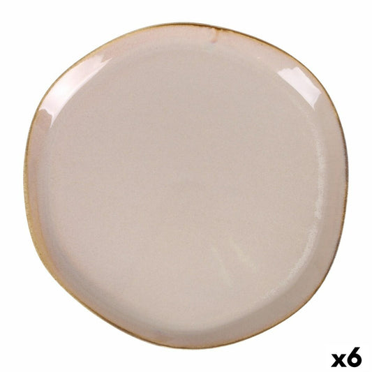 Litteä lautanen 28 cm, beige - 6 kpl ruokalautanen setti Duomo, pyöreä arki