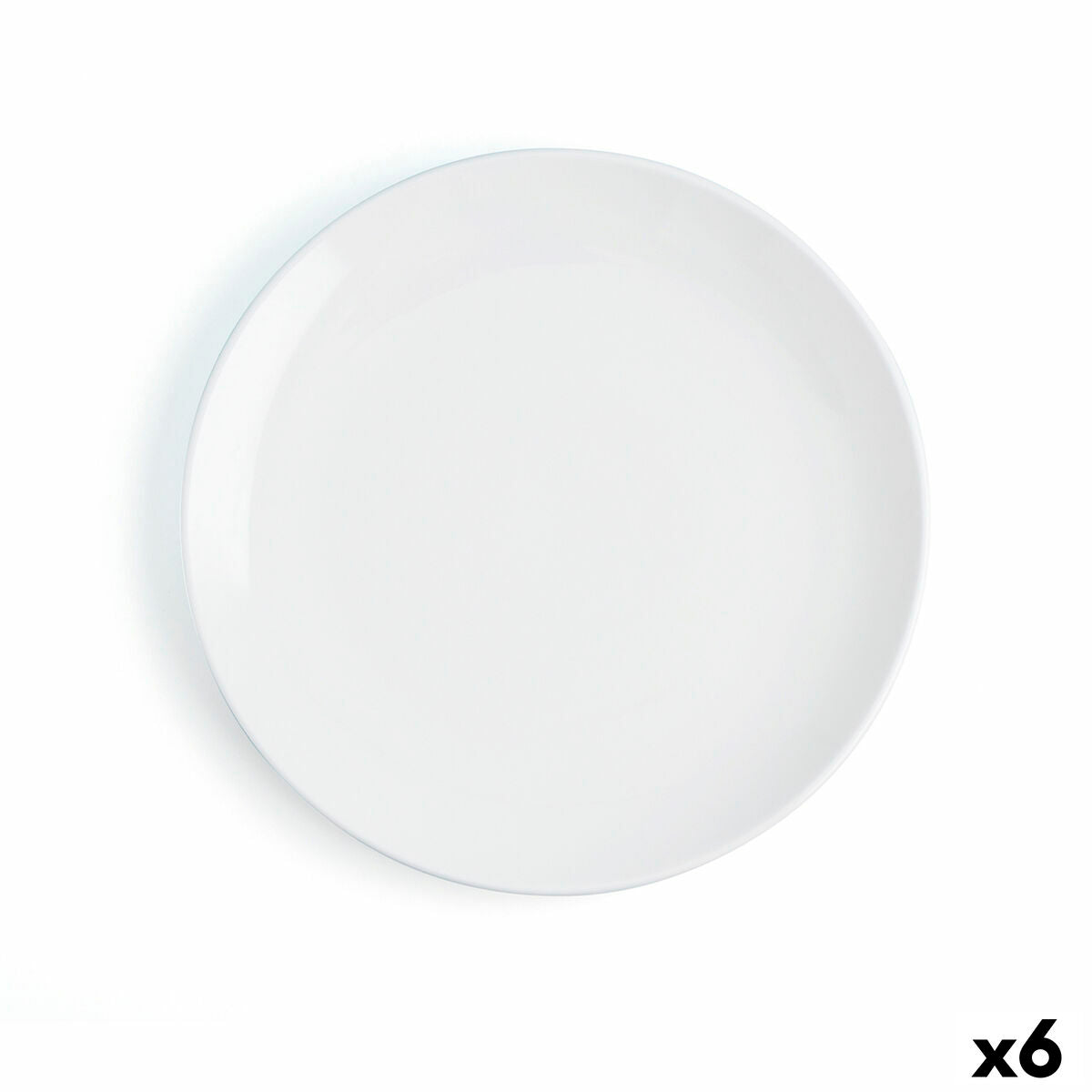 Ruokalautanen 31 cm, coupe-tyyli, keramiikka, 6 kpl, valkoinen ruokailuun