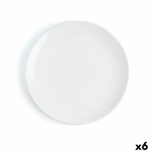 Ruokalautanen 31 cm, coupe-tyyli, keramiikka, 6 kpl, valkoinen ruokailuun