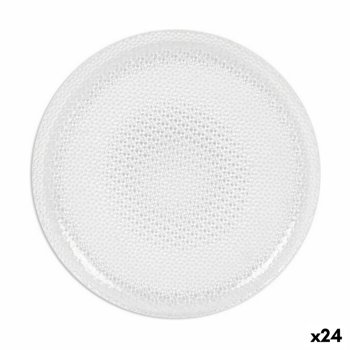 Ruokalautaset 24 kpl, 27 cm, teksturoitu lasilautanen läpinäkyvä illallisille