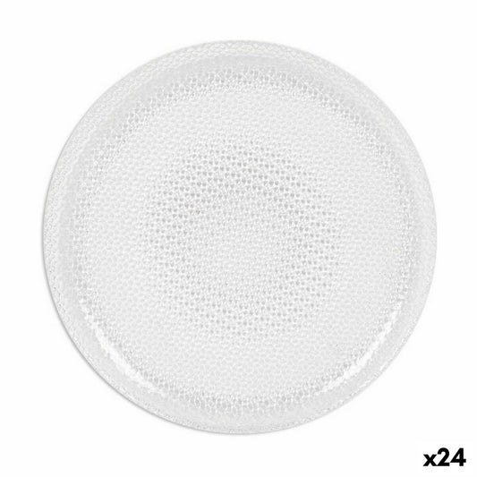 Ruokalautaset 24 kpl, 27 cm, teksturoitu lasilautanen läpinäkyvä illallisille
