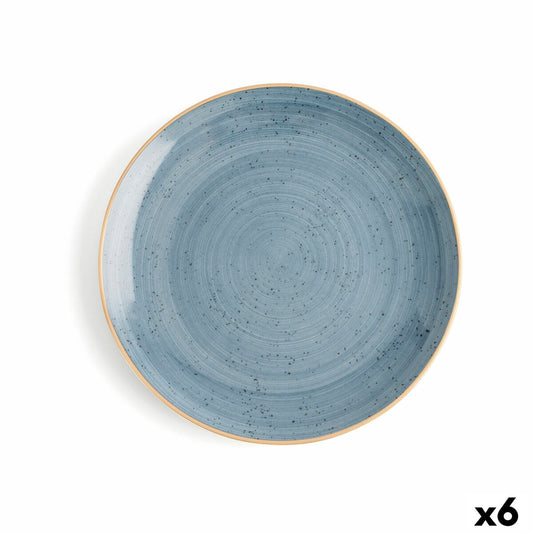 Ruokalautaset 27 cm keramiikka sininen, 6 kpl, arkeen & juhlaan konepesunkestävä