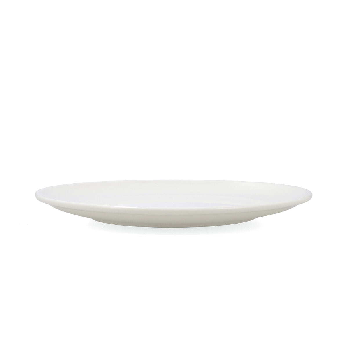 Ruokalautaset 27 cm, valkoinen keramiikka, pinottavat 6 kpl - tiskikone & mikro