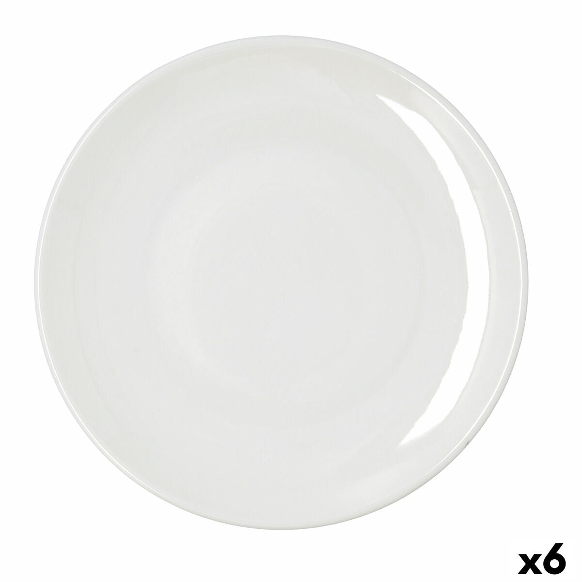 Ruokalautaset Ø 30 cm, 6 kpl - valkoinen keramiikka, mikroaaltokestävä