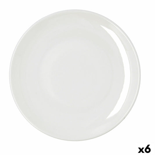 Ruokalautaset Ø 30 cm, 6 kpl - valkoinen keramiikka, mikroaaltokestävä