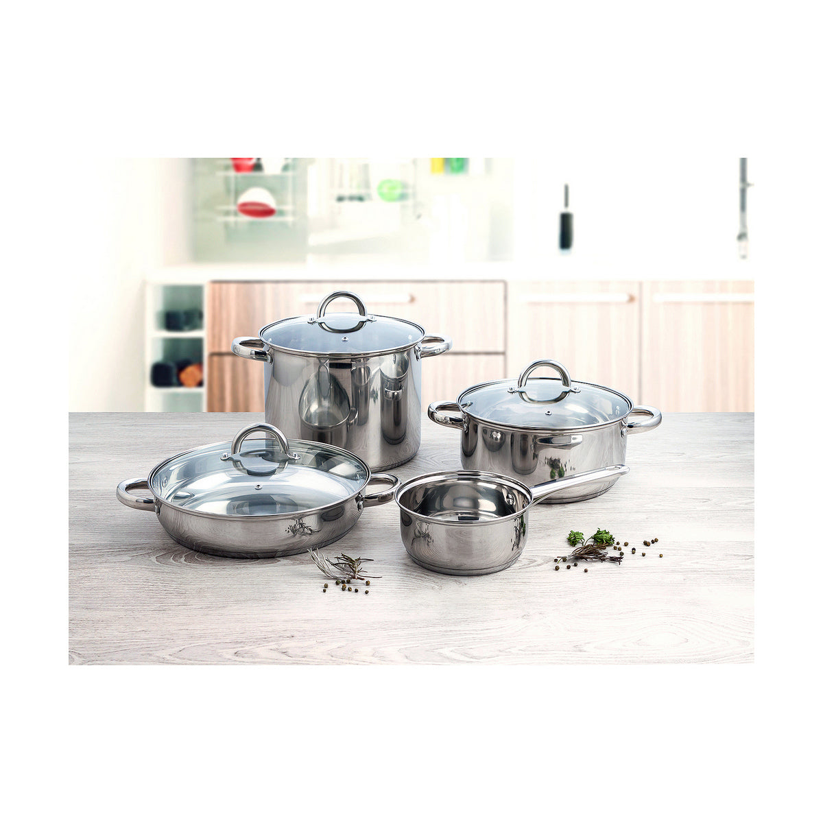 Ruostumaton teräskattila 24 cm, kansi, induktio & astianpesukone, hygieeninen