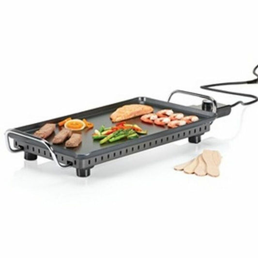 Sähkögrilli 2500 W pöytägrilli 26 x 46 cm non-stick musta/harmaa, termostaatti