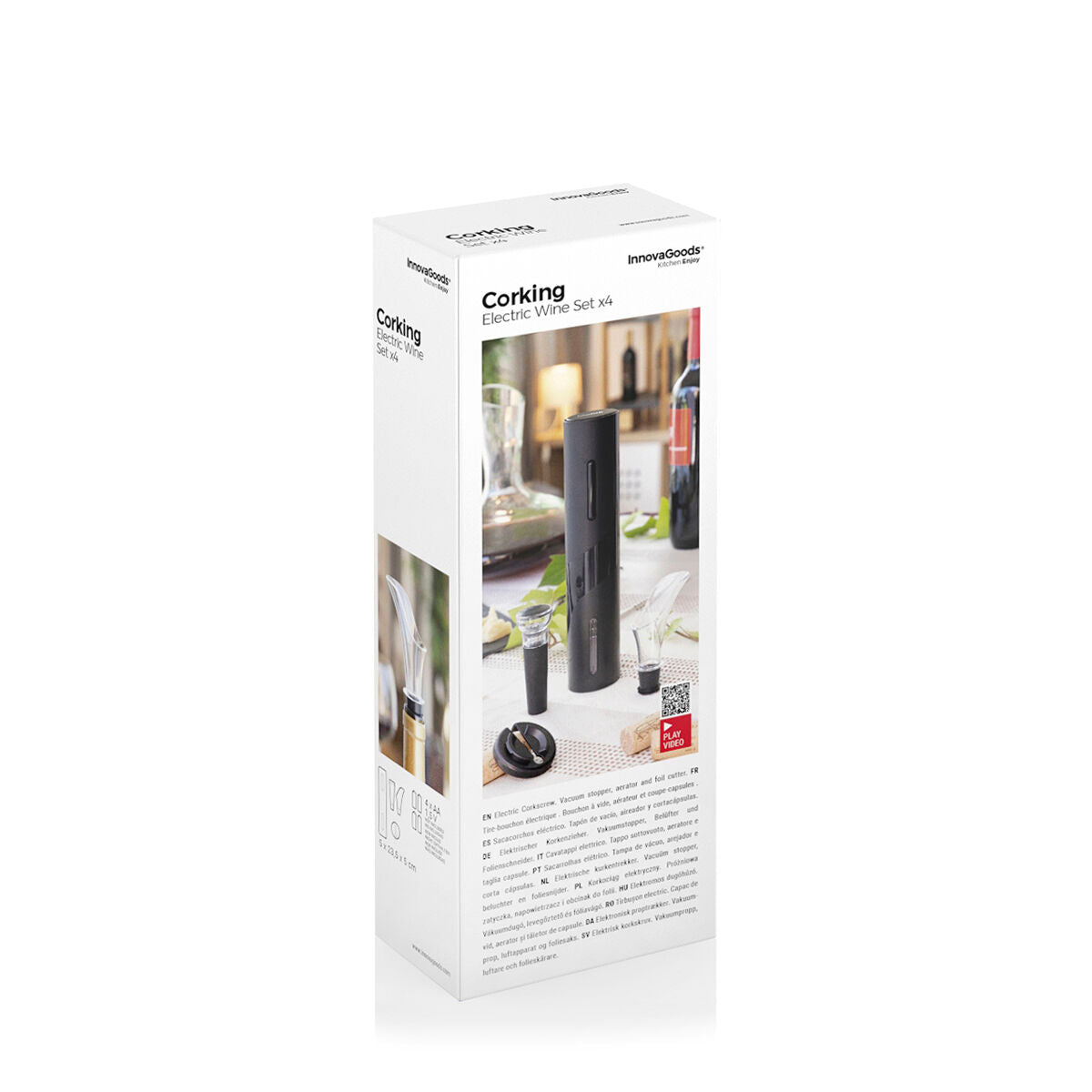 Sähköinen viinipullonavaaja 4-osainen setti, hiljainen & kannettava, aerointi