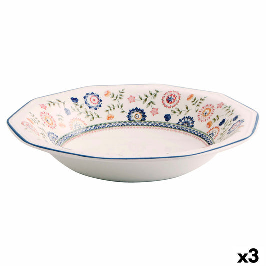 Salaattikulho keramiikka Ø 26,5 cm, 3 kpl, kukkakuvioitu & pinottava, keittiöön