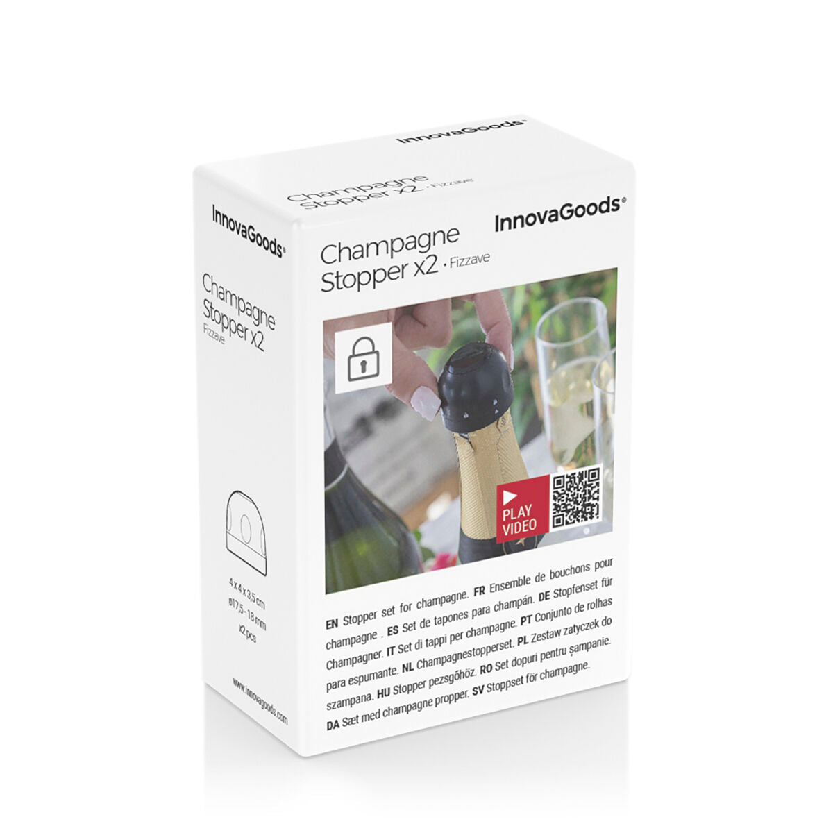 Samppanjapullon suljinsetti 2 kpl, tiivis lukitus 17,5–18 mm, ergonominen