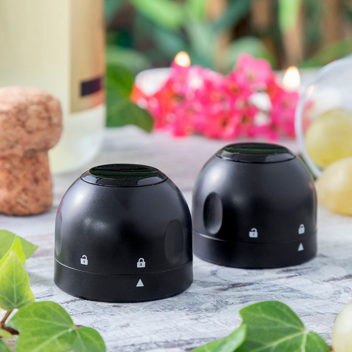 Samppanjapullon suljinsetti 2 kpl, tiivis lukitus 17,5–18 mm, ergonominen