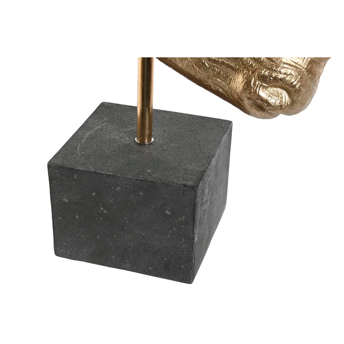 Sarvikuonon koristehahmo, kullattu resiinistä, musta jalusta 33 x 24 x 43,5 cm