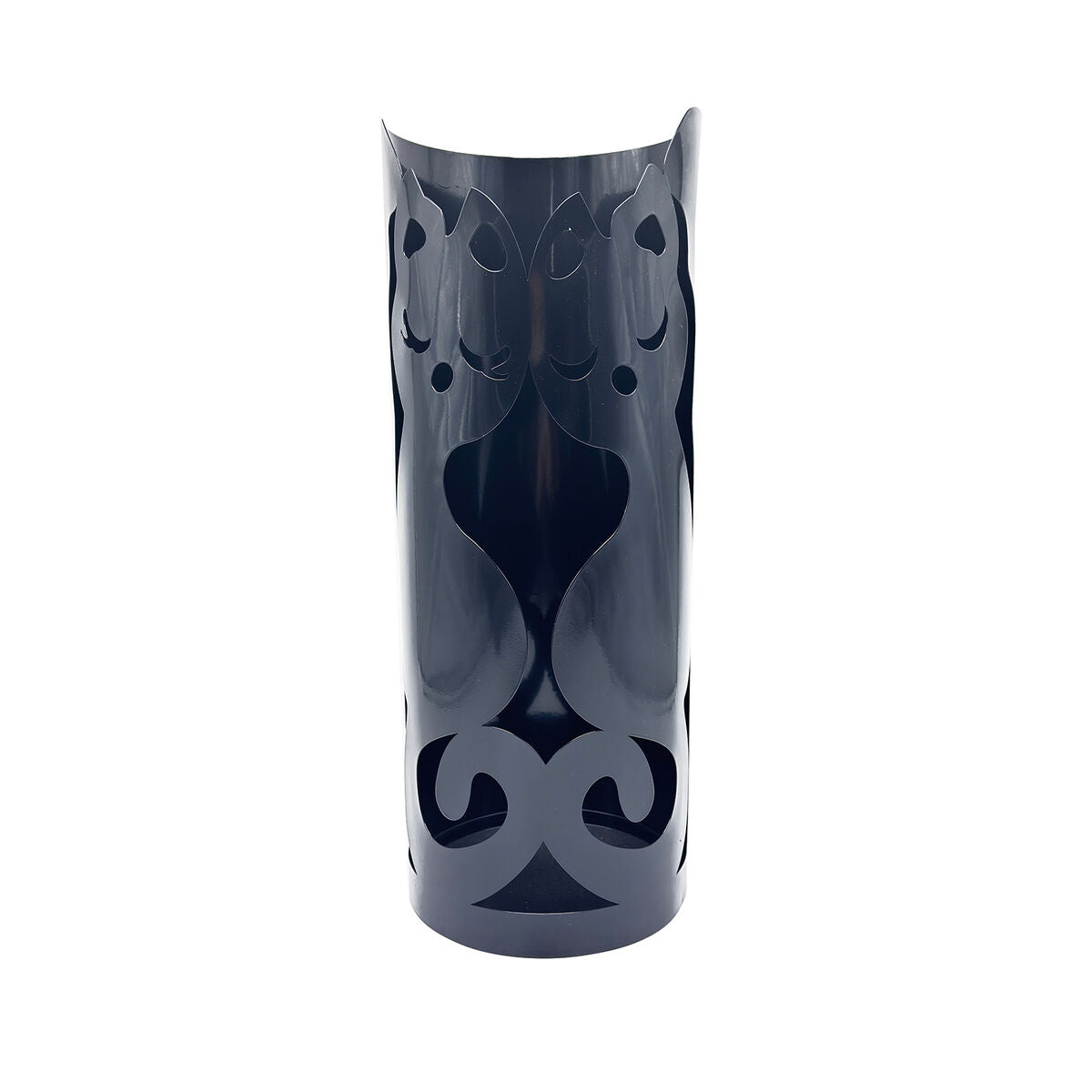 Sateenvarjoteline musta kissakuvio, metallinen 19 x 49 x 19 cm, eteiseen
