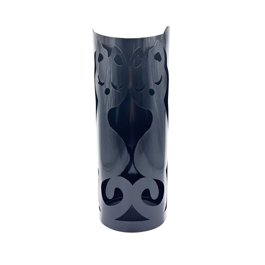 Sateenvarjoteline musta kissakuvio, metallinen 19 x 49 x 19 cm, eteiseen