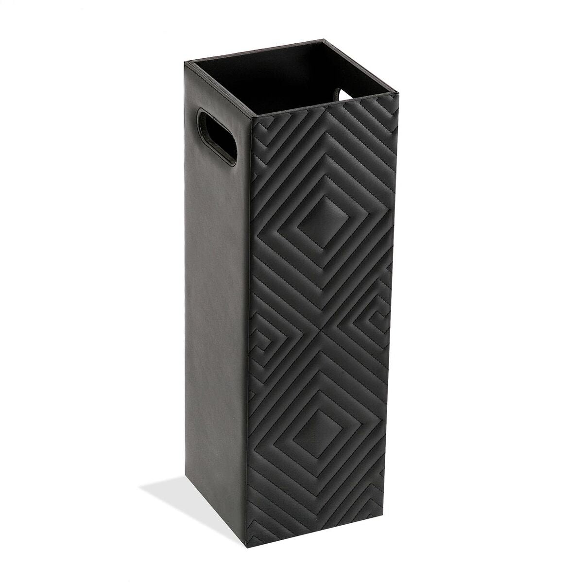 Sateenvarjoteline musta, polyskin-verhoilu kapea 15,5 × 48,5 × 15,5 cm