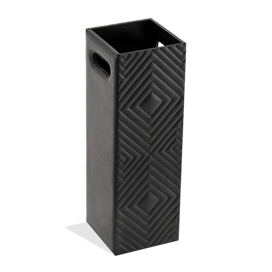 Sateenvarjoteline musta, polyskin-verhoilu kapea 15,5 × 48,5 × 15,5 cm