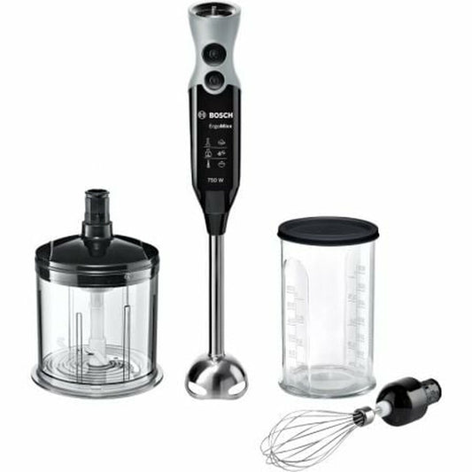 Sauvasekoitin 750 W, 600 ml kannu, ruostumaton terä & silppuri, musta - Bosch