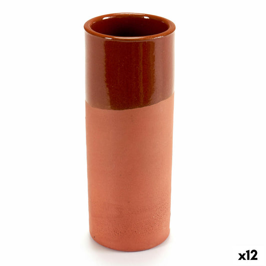 Savimuki 330 ml, 12 kpl - poltettu savi, ruskea, korkea juomalasi keittiöön