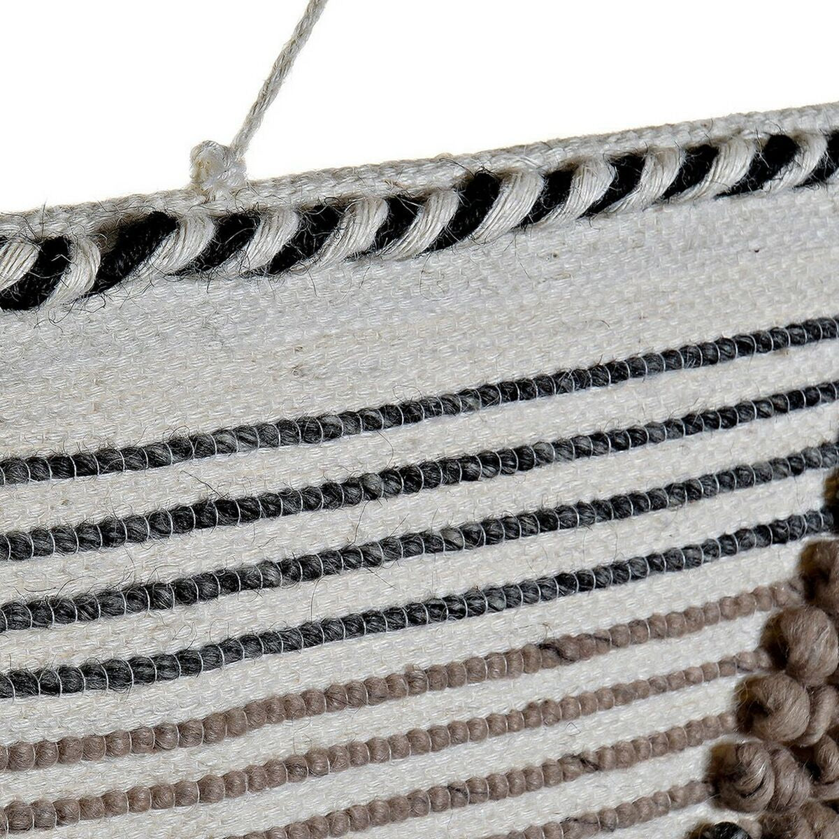 Seinävaate 46 x 110 cm, juutti puuvilla & villa, boho-riipus seinälle