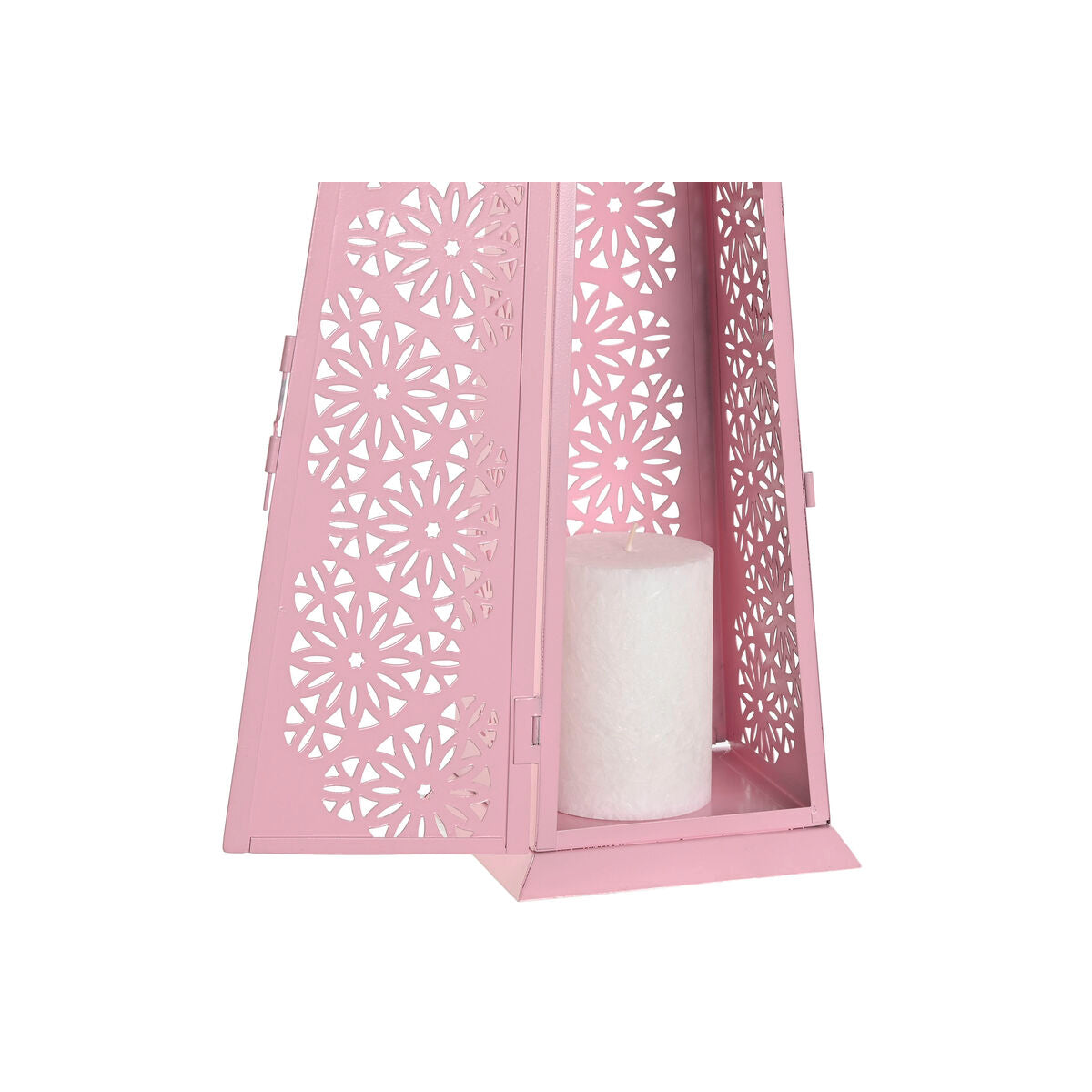 Lyhty metallinen shabby chic 13 x 13 x 43 cm, 4 kpl, valkoinen vihreä pinkki