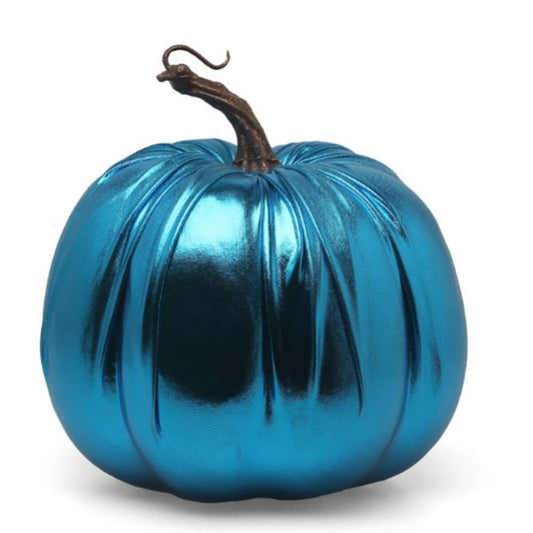 Halloween-koriste kurpitsa 16 x 16 cm, sininen - koriste sisustukseen pöydälle