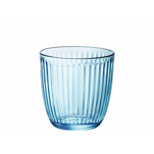 Juomalasi 290 ml, sininen lasi - uurrettu lasisetti, Line-malli