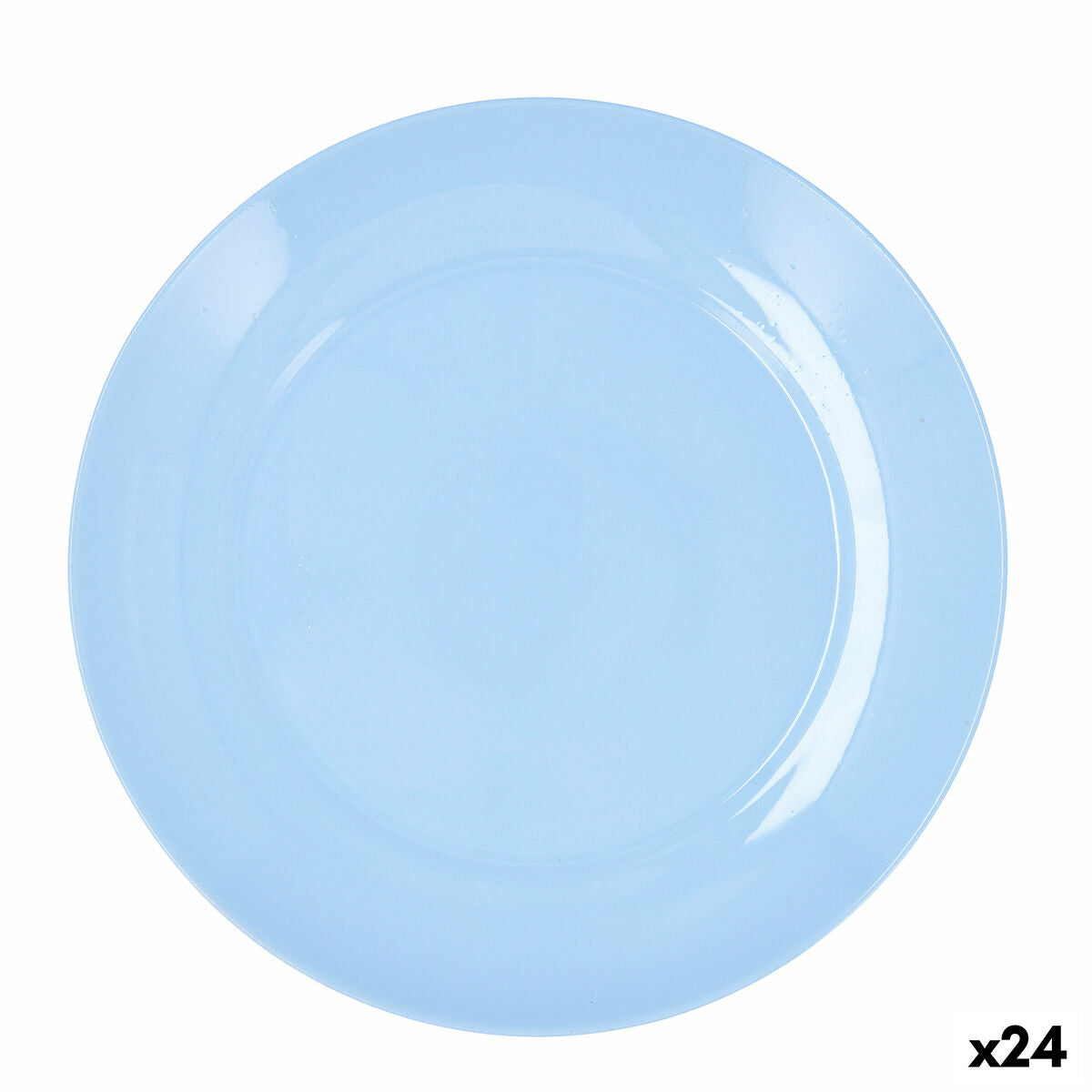 Lautanen 25 cm lasi, sininen - pinottava & mikroaaltouuniin, 24 kpl