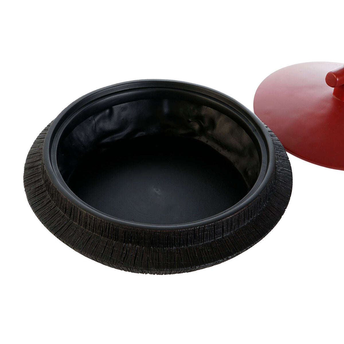 Sisustuskulho musta & punainen, hartsi, itämainen muotoilu 28×28×15 cm kotiin