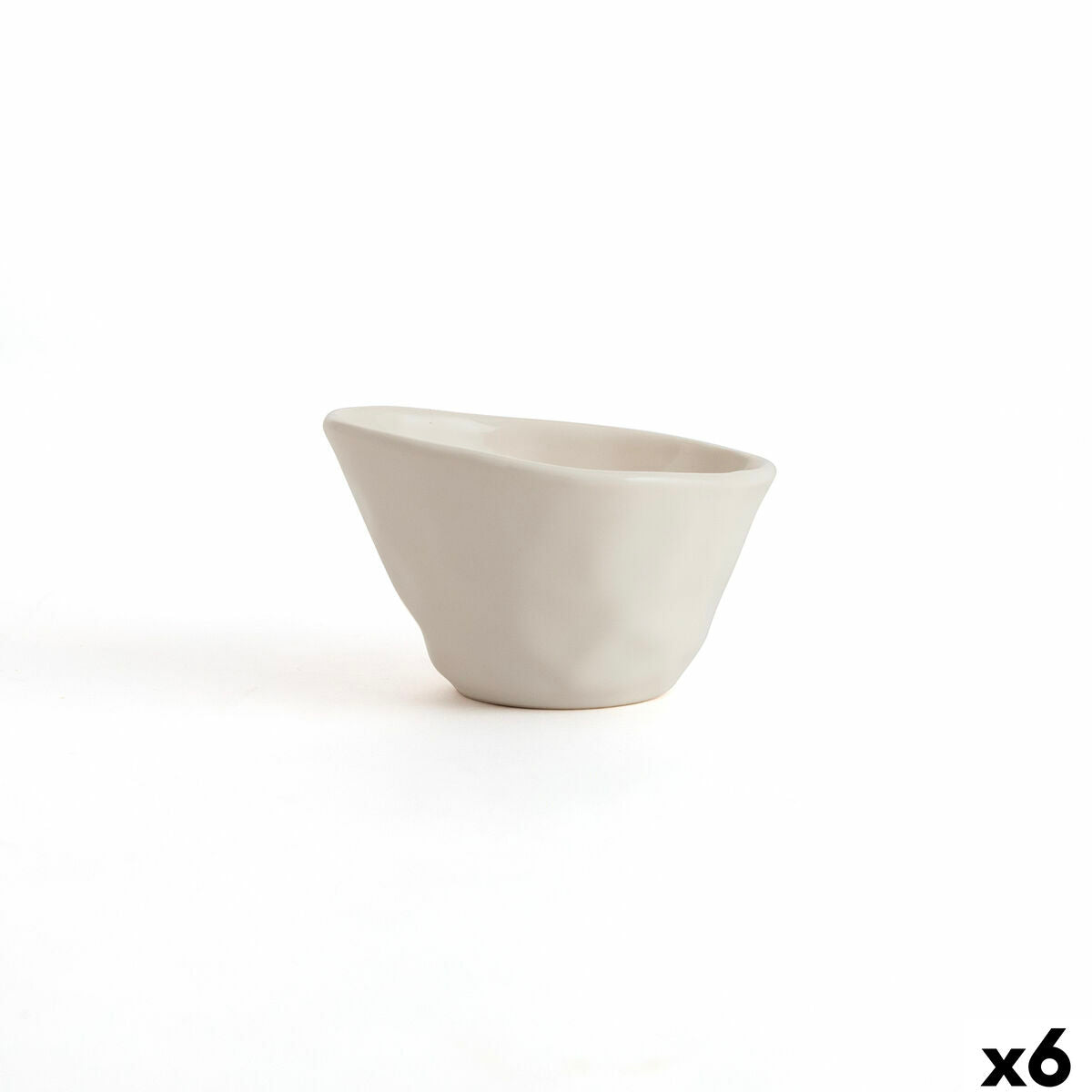 Snack-kulho 12 cm, valkoinen keramiikka, kohokuvioitu, 6 kpl, mikroaaltouuniin