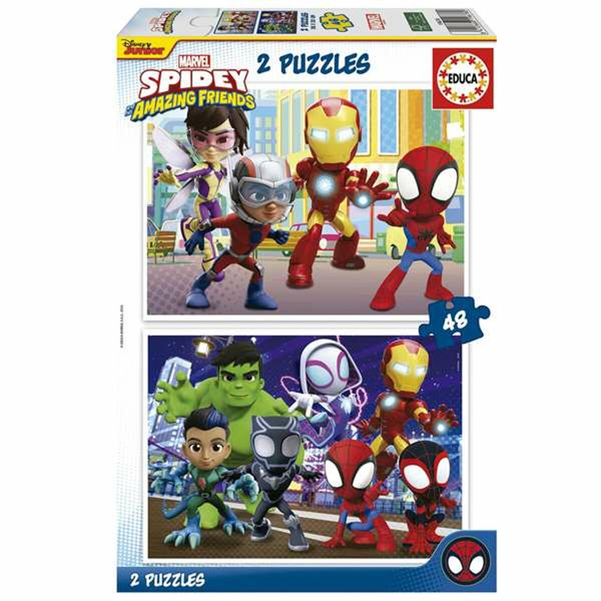 Spidey palapelit 48 palaa, 2 kpl setti, lasten palapelit 4+ v, kuvitus, Educa