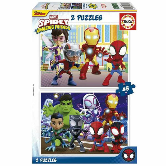 Spidey palapelit 48 palaa, 2 kpl setti, lasten palapelit 4+ v, kuvitus, Educa