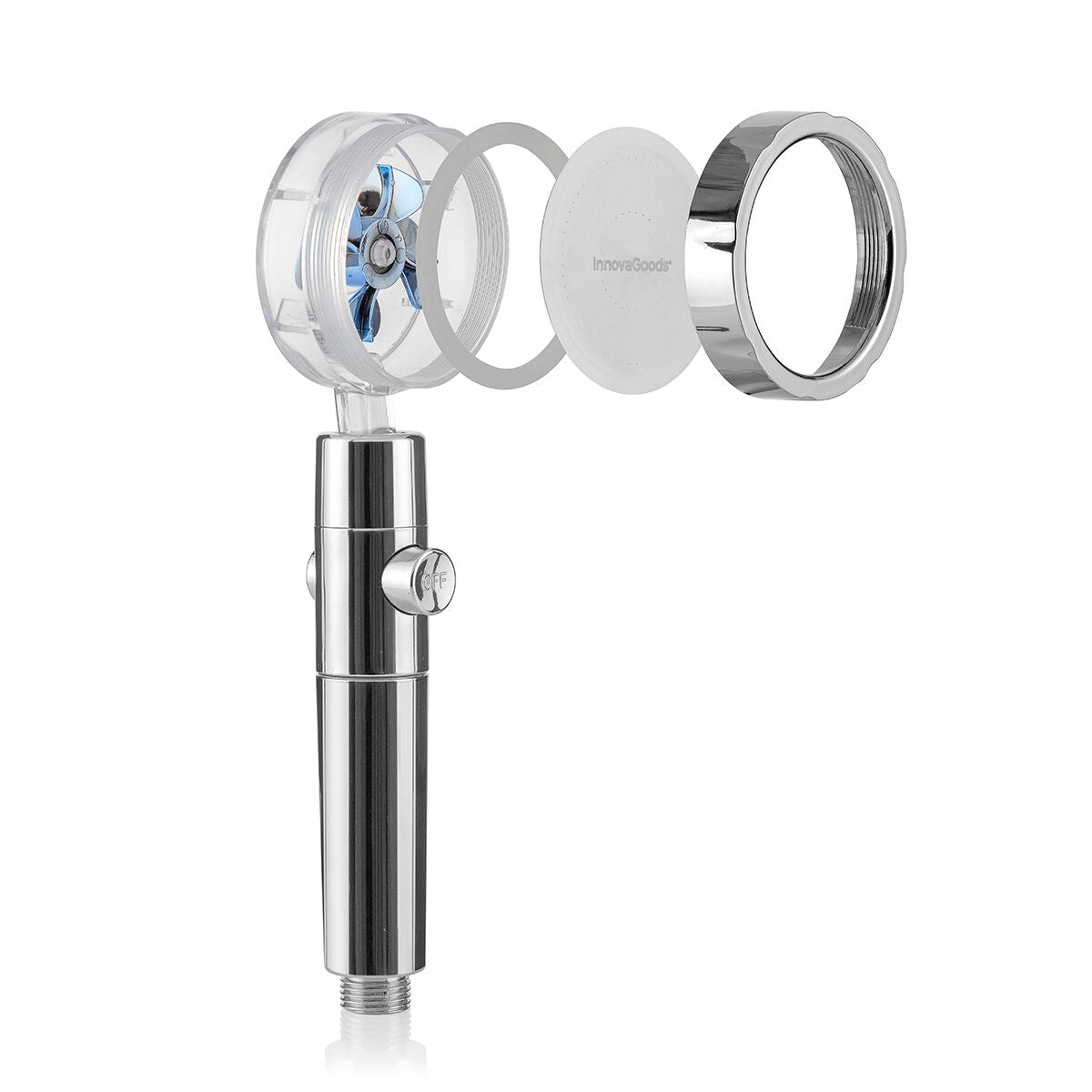 Suihkupää suodattimella, paineenkorotus & vesisäästö, 360° kääntyvä, herkälle iholle
