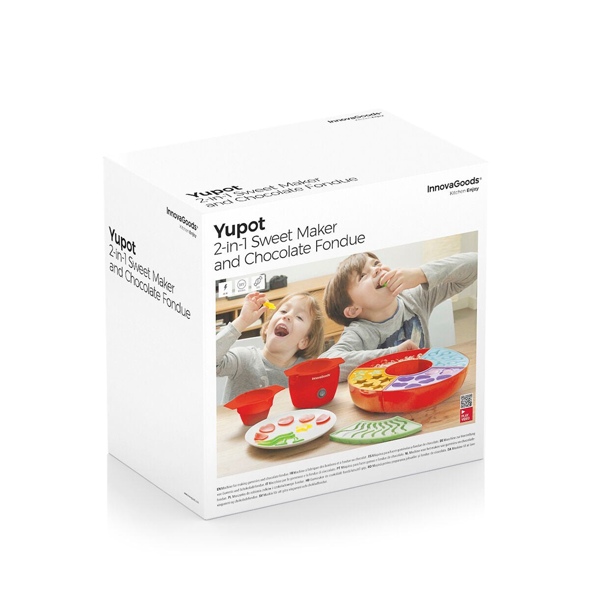 Suklaafonduelaite 2-in-1, geelikarkkien & suklaan valmistus, perheelle, kotiin